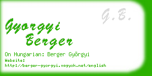 gyorgyi berger business card