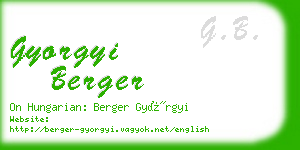 gyorgyi berger business card